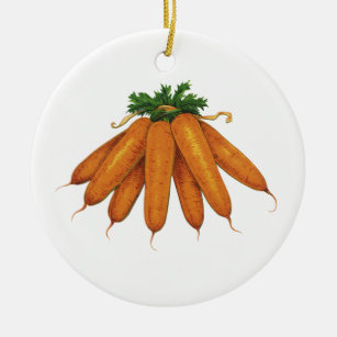 Vintages Essen, Haufen Bio Karotten Gemüse Keramikornament