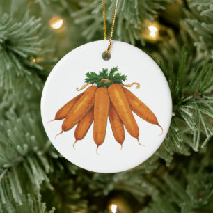 Vintages Essen, Haufen Bio Karotten Gemüse Keramikornament