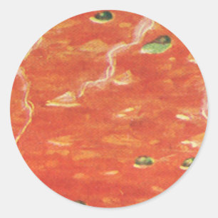 Vintages Essen, Hot Bowl of Tomato Soup with Peas Runder Aufkleber