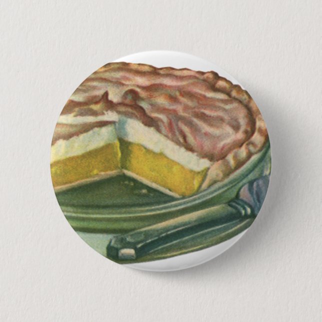 Vintages Essen, Lemon Meringue Pie Dessert Button (Vorderseite)
