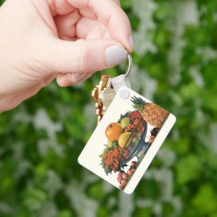Vintages Essen, Obst in einer Schüssel Schlüsselanhänger