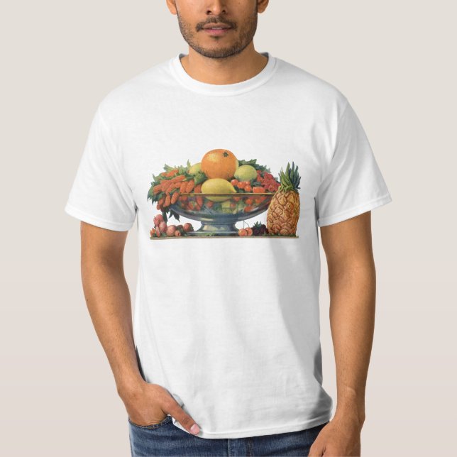 Vintages Essen, Obst in einer Schüssel T-Shirt (Vorderseite)