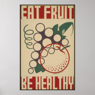 Vintages Essen Obst sein gesundes WPA-Poster Poster