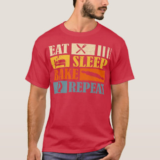 Vintages Essen Schlafkuchen Wiederholung Gezwitsch T-Shirt