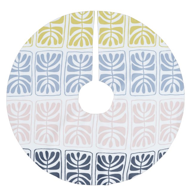 Vintages Ethnic: Nahtloses künstlerisches Design Polyester Weihnachtsbaumdecke (Vorderseite)