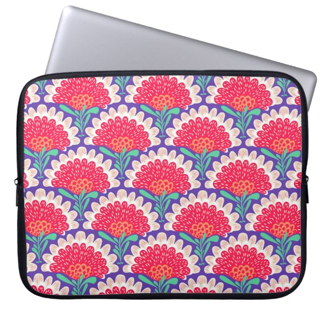 Vintages ethnisches Muster mit Blume. Blumendesign Laptopschutzhülle (Vorderseite)
