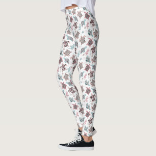 Vintages ethnisches Schildkrötenmuster Leggings