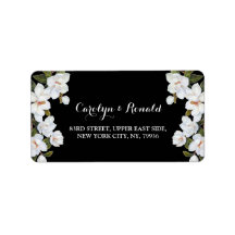 Vintages Etikett für die weiße Rosenadresse