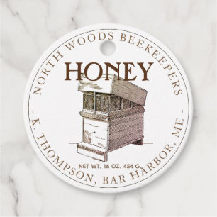 Vintages Etikett für Honig Geschenkanhänger