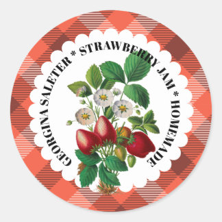 Vintages Etikett für Mischen von Erdbeeren Runder Aufkleber