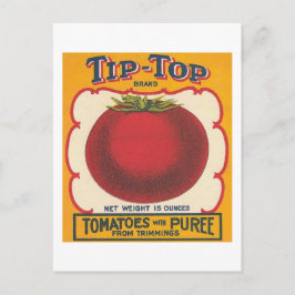 Vintages Etikett für "Spitzen"-Tomaten Postkarte