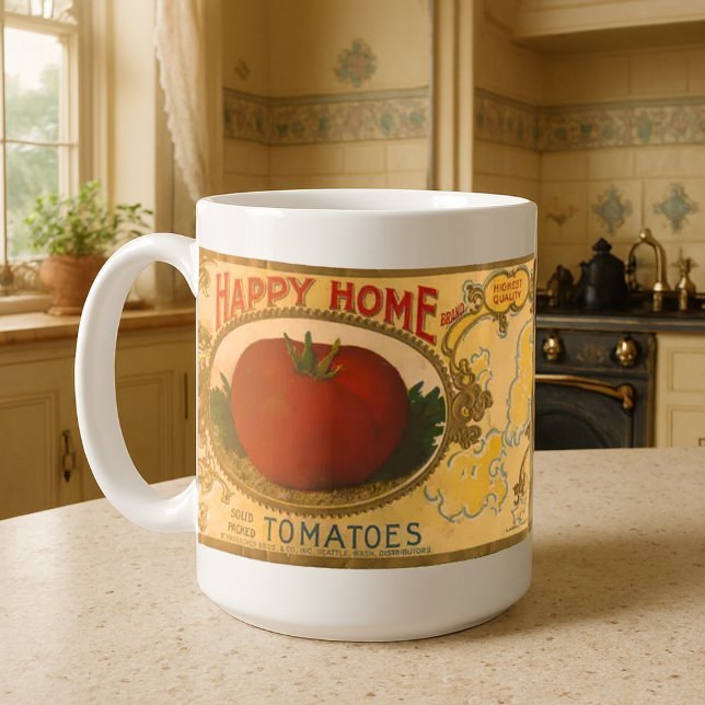 Vintages Etikett für Tomatenkonserven 1920 Kaffeetasse (Von Creator hochgeladen)