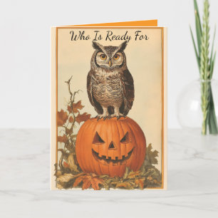 Vintages Etui mit Pumpkehallenkarte Feiertagskarte