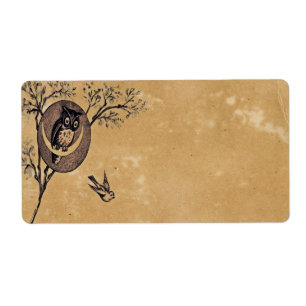 Vintages Eule-Avery-Label