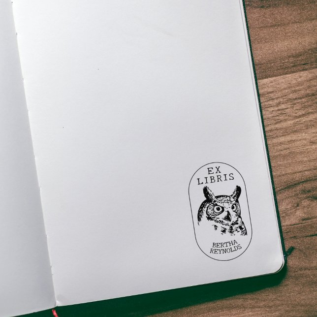 Vintages Eule, einfaches Ex Libris Buch Gummistempel (Von Creator hochgeladen)