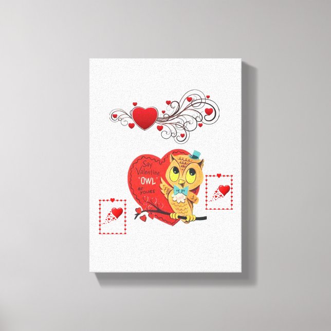 Vintages Eule Leinwanddruck (Vorderseite)