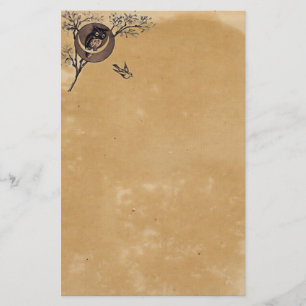 Vintages Eulen-Briefpapier Briefpapier