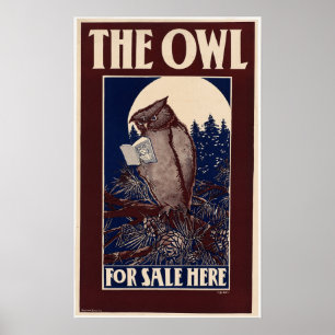 Vintages Eulen-Titelseite Poster