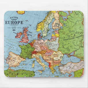 Vintages Europa 20. Jahrhundert - Allgemeine Karte Mousepad