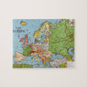 Vintages Europa 20. Jahrhundert Allgemeine Karte Puzzle