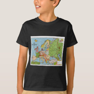Vintages Europa 20. Jahrhundert - Allgemeine Karte T-Shirt