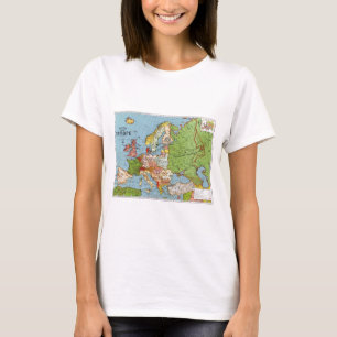 Vintages Europa 20. Jahrhundert - Allgemeine Karte T-Shirt