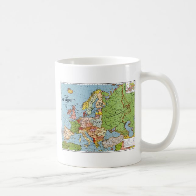 Vintages Europa 20. Jahrhundert - Allgemeine Karte Tasse (Rechts)