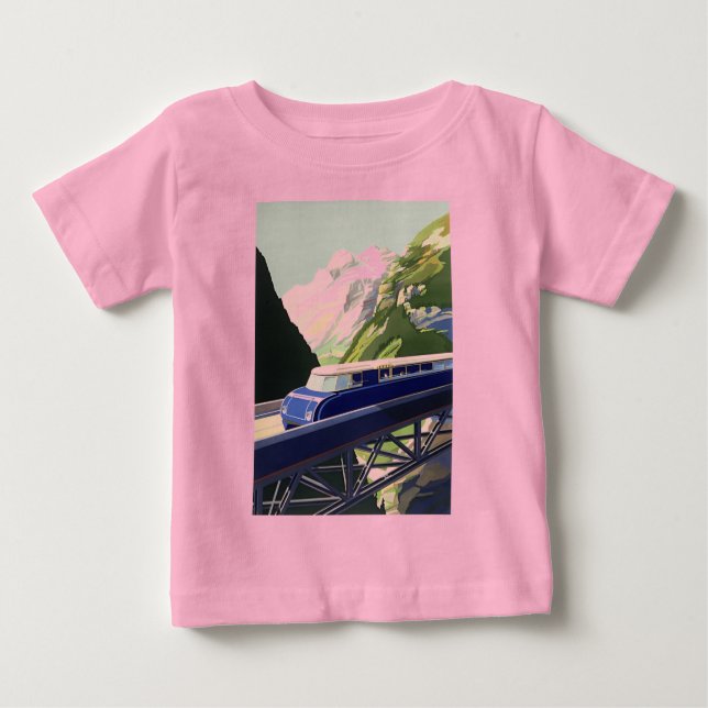 Vintages Europa Bahnreisen Baby T-shirt (Vorderseite)