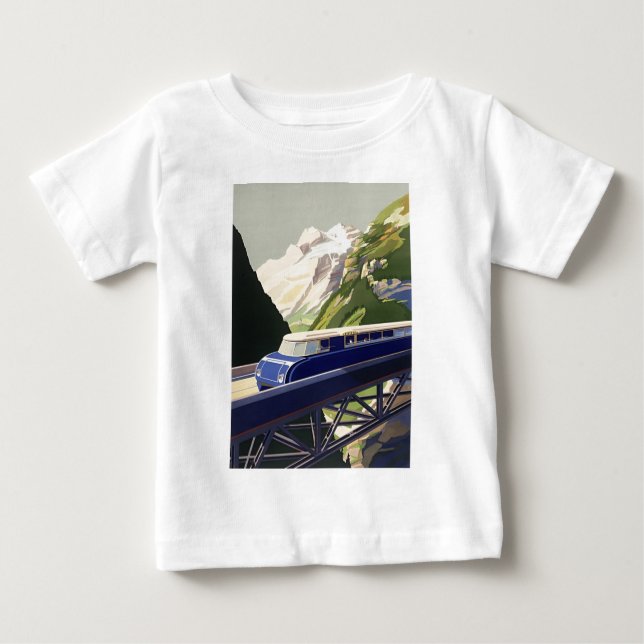 Vintages Europa Bahnreisen Baby T-shirt (Vorderseite)