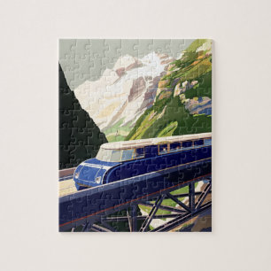 Vintages Europa Bahnreisen Puzzle