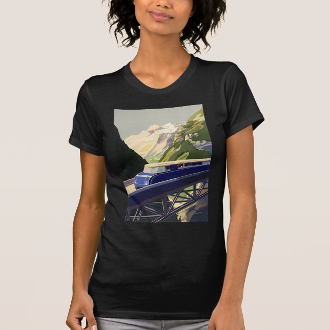 Vintages Europa Bahnreisen T-Shirt (Vorderseite)
