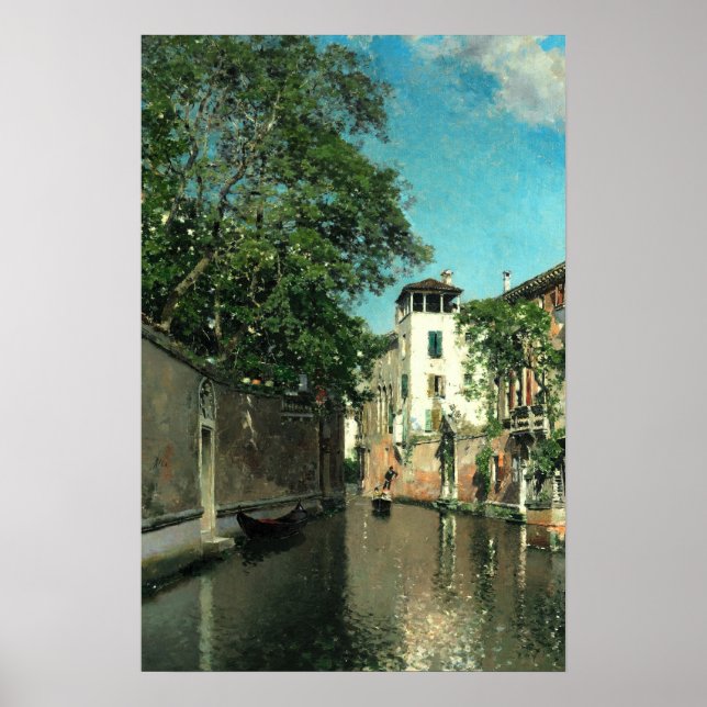 Vintages europäisches Stadtbild Poster (Vorne)