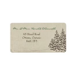 Vintages Evergreen Winter Wedding Address Label Adressaufkleber