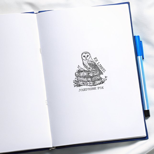 Vintages Ex Libris Owl, Buchzeichen Benutzerdefini Gummistempel (Von Creator hochgeladen)