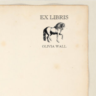 Vintages Ex Libris Pferd Hippophile Reitbuch Gummistempel