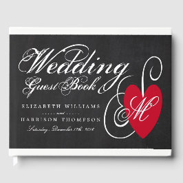 Vintages Extravagantes Herz - Chalkboard Wedding Gästebuch