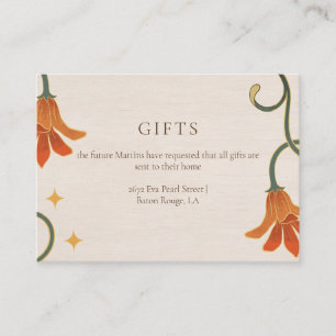 Vintages Faecore Blumengeschenk für Brautpartys Begleitkarte