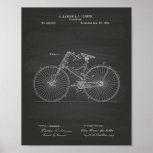 Vintages Fahrrad 1890 Kunstkhalkboard Poster