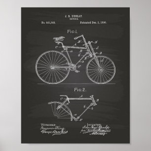 Vintages Fahrrad 1891 Kunstkhalkboard Poster
