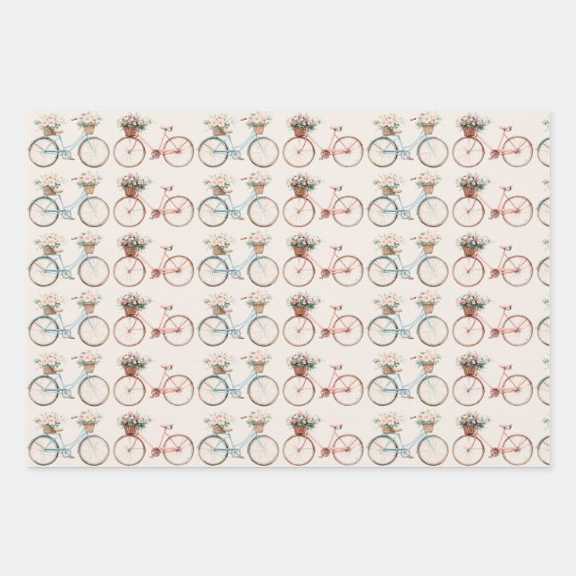 Vintages Fahrrad Boho Tassel Geschenkpapier Set (Vorderseite)