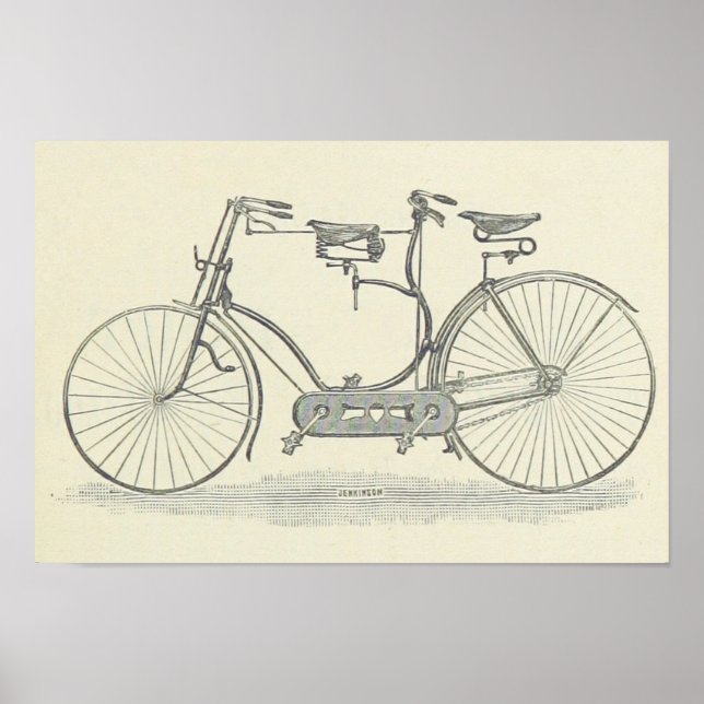 Vintages Fahrrad für zwei Drucke (Vorne)