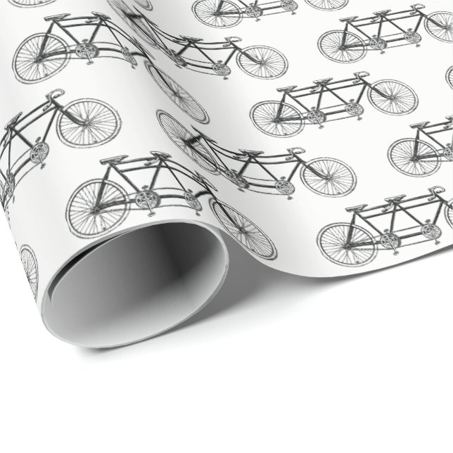 Vintages Fahrrad für Zweirad/Tandem Geschenkpapier (Rolleneckpunkt)