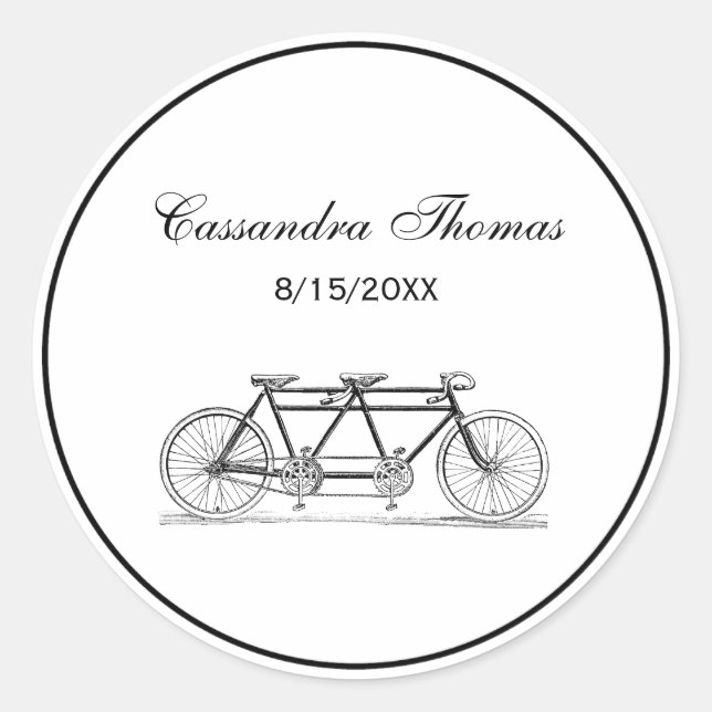 Vintages Fahrrad für Zweirad/Tandem Runder Aufkleber (Vorderseite)