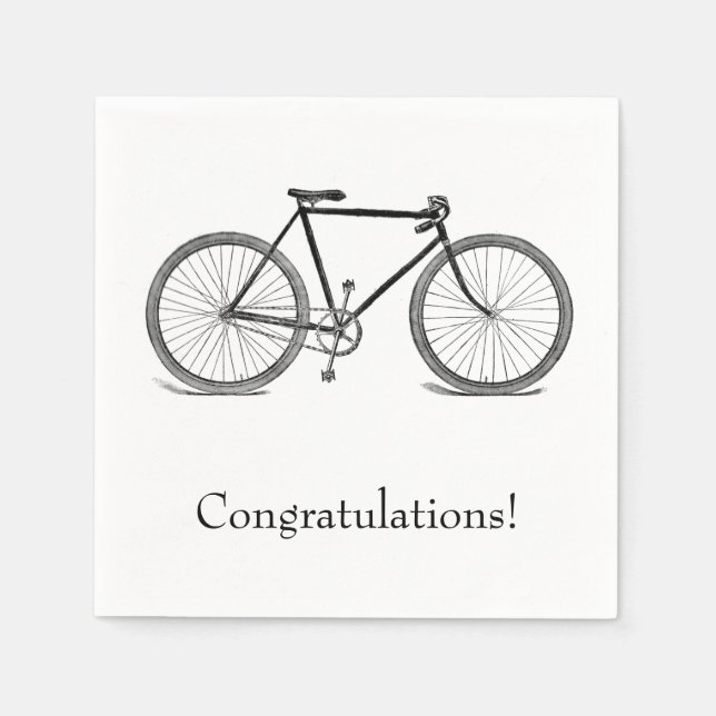 Vintages Fahrrad Glückwunsch Serviette (Vorderseite)