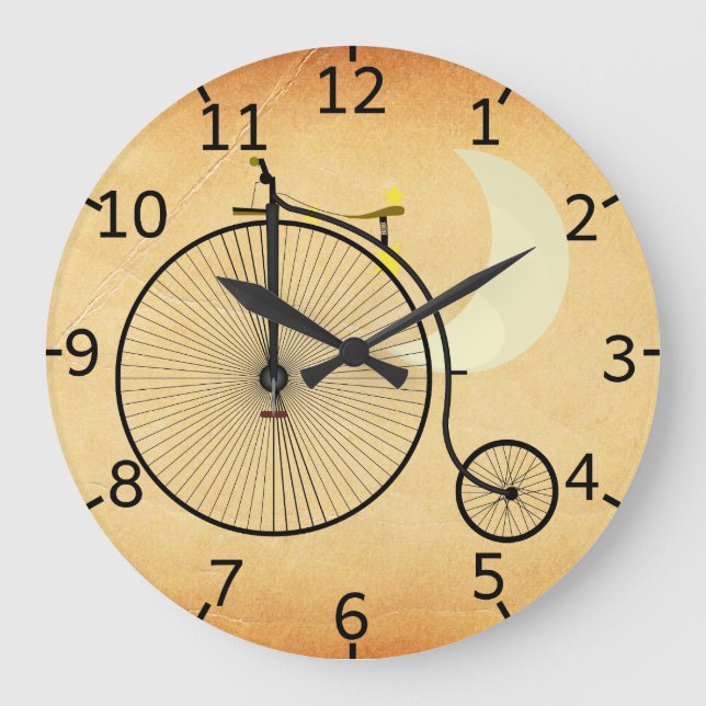 Vintages Fahrrad Große Wanduhr (Vorderseite)