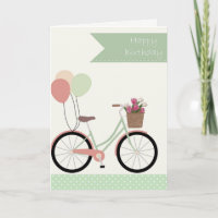 Vintages Fahrrad Happy Birthday wünscht