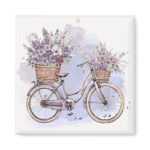 Vintages Fahrrad mit Blume - Aquarell