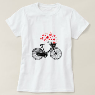 Vintages Fahrrad mit Herz zeigen Ihre Liebe T-Shirt
