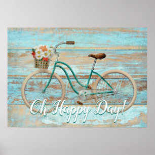 Vintages Fahrrad Oh Happy Day Poster Printwerbung
