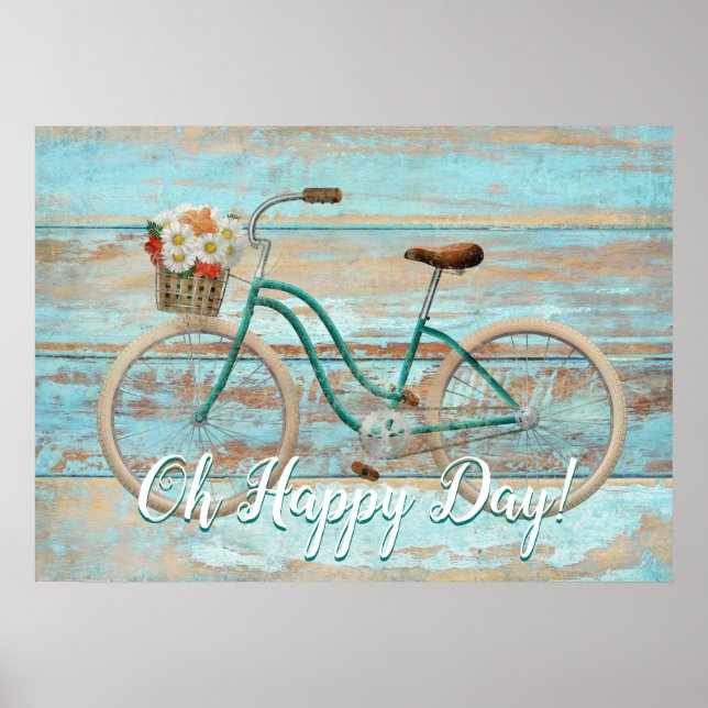 Vintages Fahrrad Oh Happy Day Poster Printwerbung (Vorne)